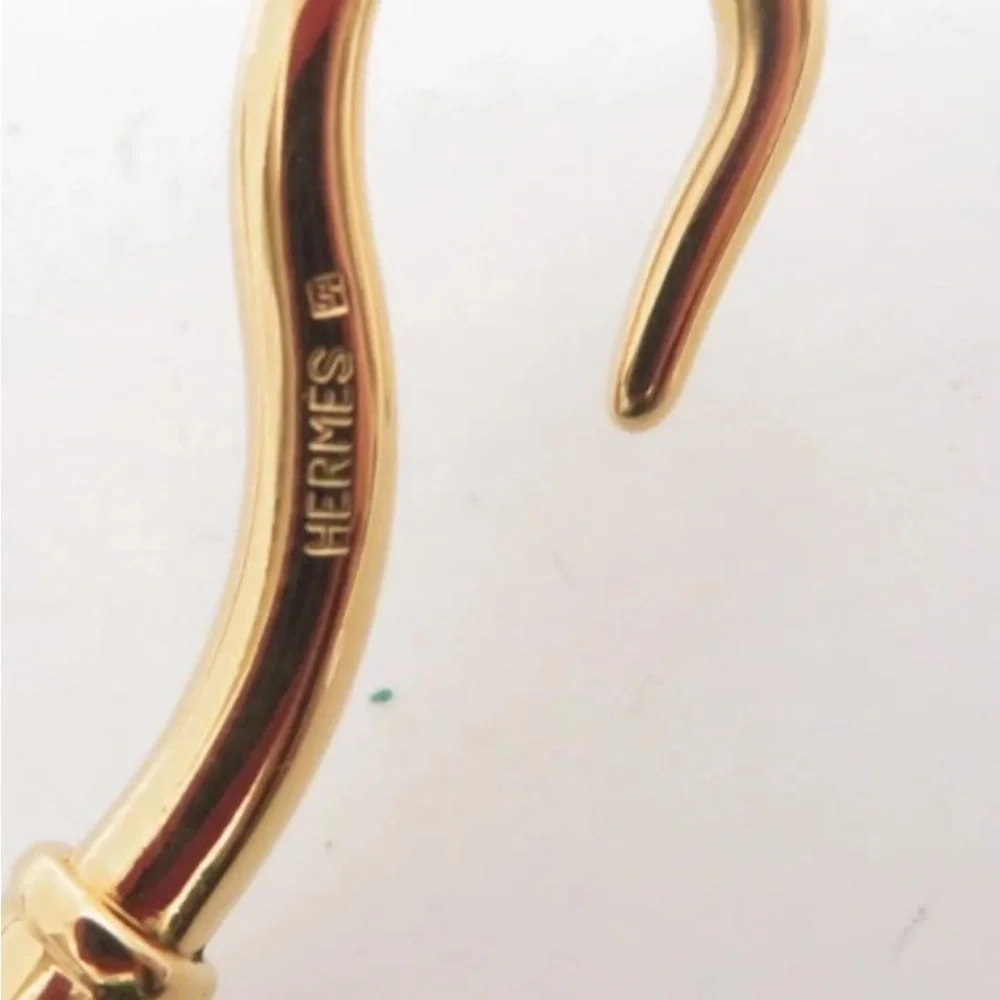 Hermes Gold-Tone Hook Brown Leather Double-Wrap Bracelet, VGUC, Quiet Lux